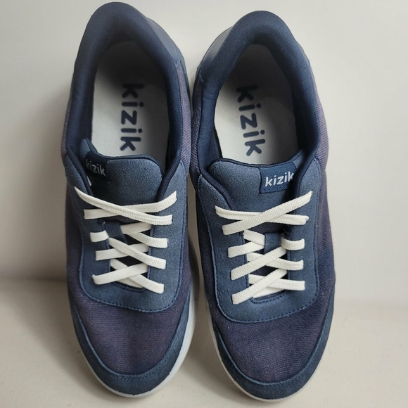 Kizik Prague Women's Size 6.5 Hands Free Slip On Blue White Sneakers Shoes - Picture 5 of 8